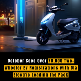 October Sees Over 70,000 Two-Wheeler EV Registrations with Ola Electric Leading the Pack