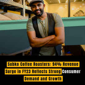 Subko Coffee Roasters: 94% Revenue Surge in FY23 Reflects Strong Consumer Demand and Growth