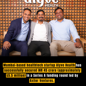 Mumbai-based healthtech startup Alyve Health has successfully secured INR 45 crore (approximately $5.5 million) in a Series A funding round led by Axilor Ventures.