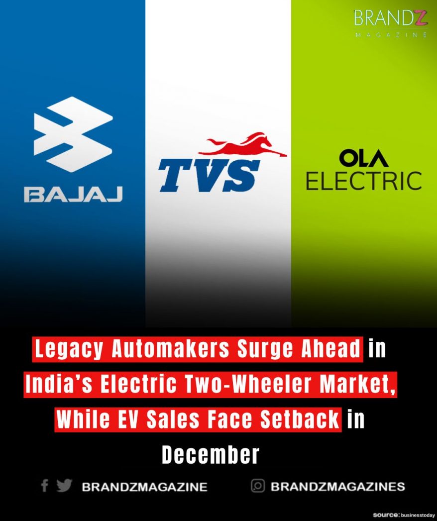 Legacy Automakers Surge Ahead in India’s Electric Two-Wheeler Market, While EV Sales Face Setback in December