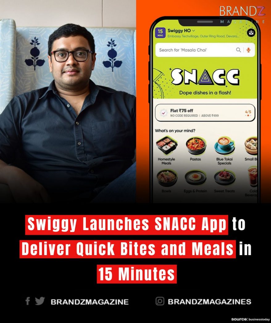 Swiggy Launches SNACC App to Deliver Quick Bites and Meals in 15 Minutes