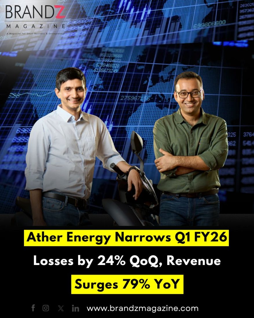 Ather Energy Narrows Q1 FY26 Losses by 24% QoQ, Revenue Surges 79% YoY